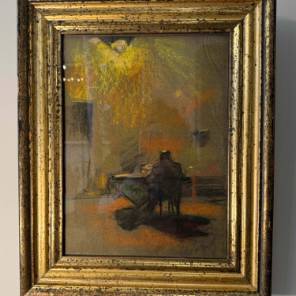 A French Soft Pastel Drawing in Gilt Frame